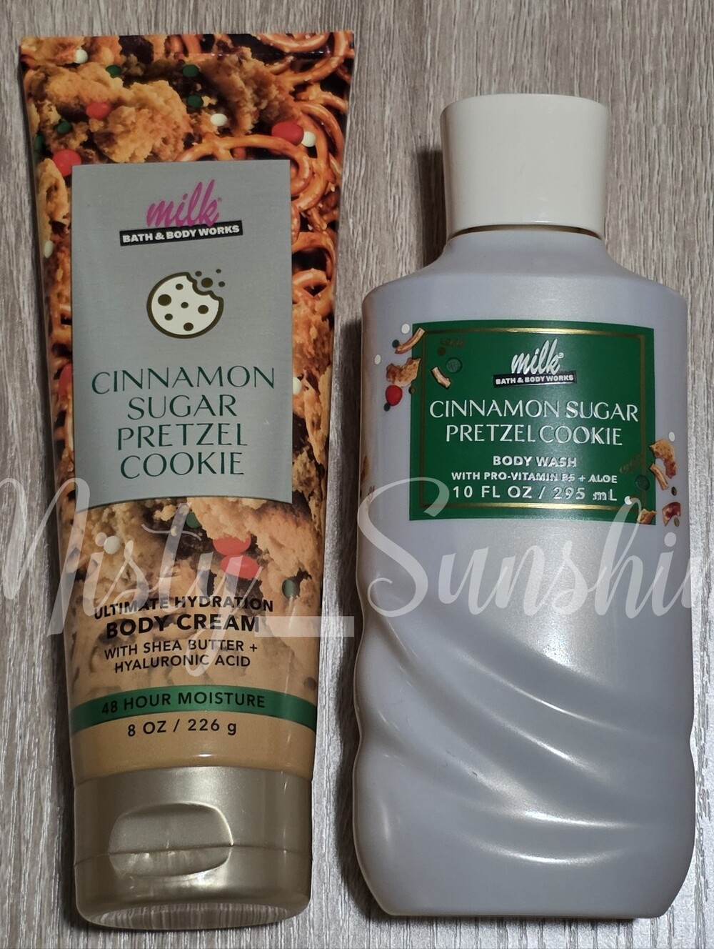Bath & Body Works Cinnamon Sugar Pretzel Cookie Body Cream & Body Wash Set NEW